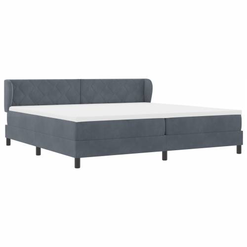 Krevet s box springom i madracem Tamno siva 200x200 cm Baršun Cijena