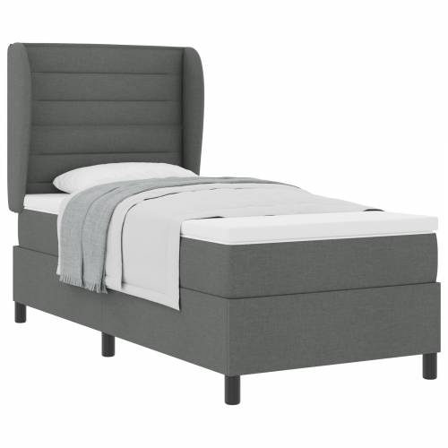 Box Spring Krevet s Madracem Tamno Siva 80x200 cm Tkanina Cijena