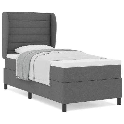 Box Spring Krevet s Madracem Tamno Siva 80x200 cm Tkanina Cijena