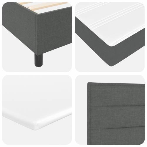 Box Spring Krevet s Madracem Tamno Siva 80x200 cm Tkanina Cijena