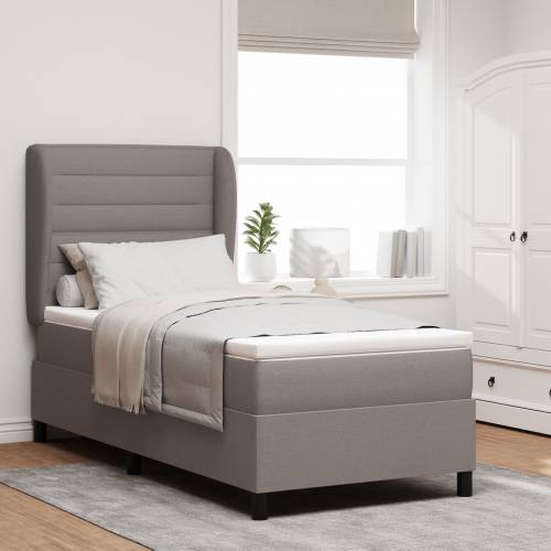 Box Spring Krevet s Madracem u Taupe boji, 80x200 cm, Tekstil Cijena