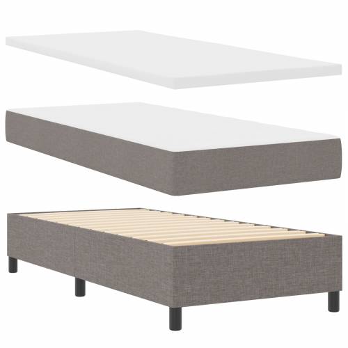 Box Spring Krevet s Madracem u Taupe boji, 80x200 cm, Tekstil Cijena