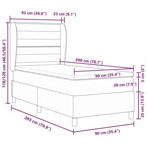 Krevet s uzdižućim madracem tamno sivi 90x200 cm tkanina Cijena