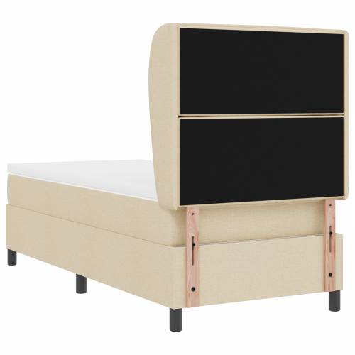 Box Spring Krevet s Madracem Krem 90x200 cm Tkanina Cijena