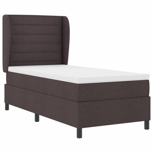Krevet s Box Springom i madracem tamnosmeđe boje 100x200 cm tkanina Cijena