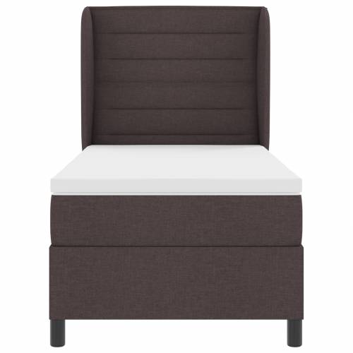 Krevet s Box Springom i madracem tamnosmeđe boje 100x200 cm tkanina Cijena