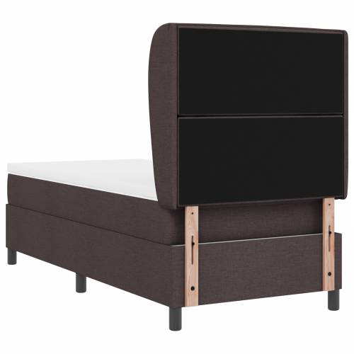 Krevet s Box Springom i madracem tamnosmeđe boje 100x200 cm tkanina Cijena