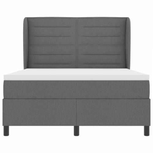 Krevet s box springom i madracem Tamno sivi 140x190 cm Tkanina Cijena