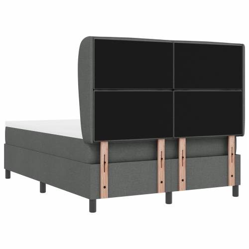 Krevet s box springom i madracem Tamno sivi 140x190 cm Tkanina Cijena