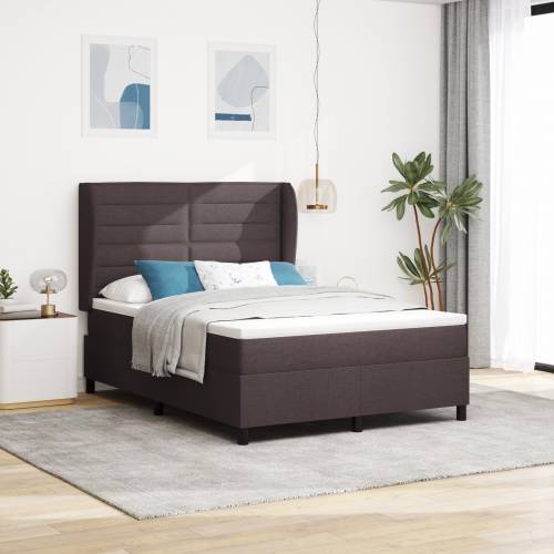 Box Spring Krevet s Madracem Tamno Smeđi 160x200 cm Tkanina Cijena