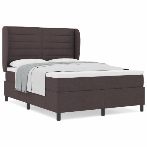 Box Spring Krevet s Madracem Tamno Smeđi 160x200 cm Tkanina Cijena