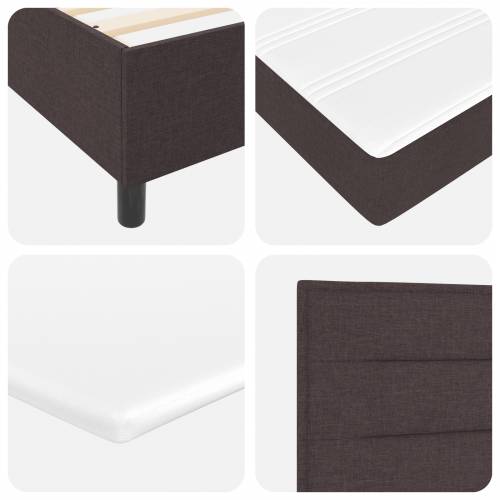 Box Spring Krevet s Madracem Tamno Smeđi 160x200 cm Tkanina Cijena