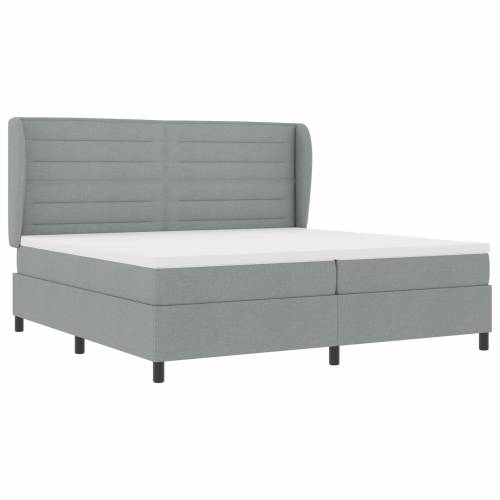 Box Spring Krevet s Madracem Svjetlosiva 200x200 cm Tkanina Cijena
