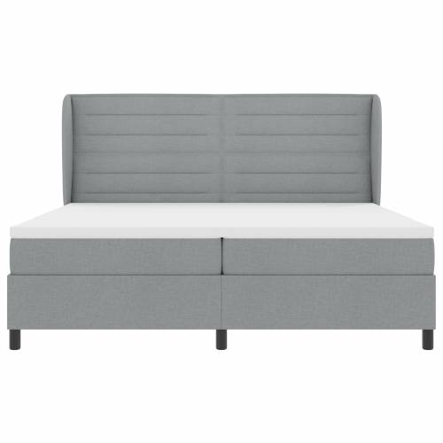 Box Spring Krevet s Madracem Svjetlosiva 200x200 cm Tkanina Cijena