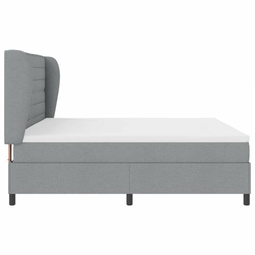 Box Spring Krevet s Madracem Svjetlosiva 200x200 cm Tkanina Cijena