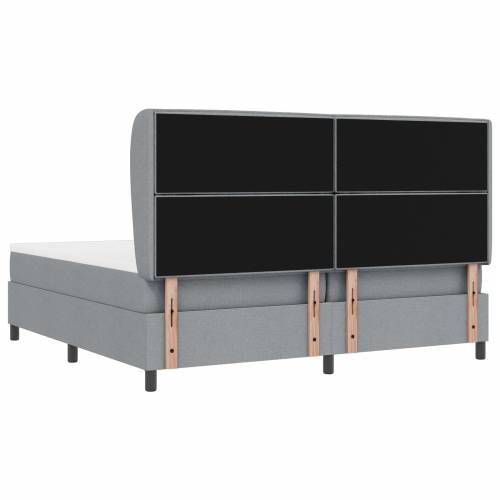 Box Spring Krevet s Madracem Svjetlosiva 200x200 cm Tkanina Cijena