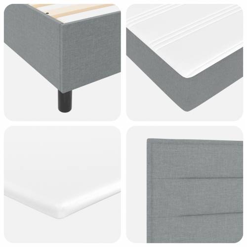 Box Spring Krevet s Madracem Svjetlosiva 200x200 cm Tkanina Cijena