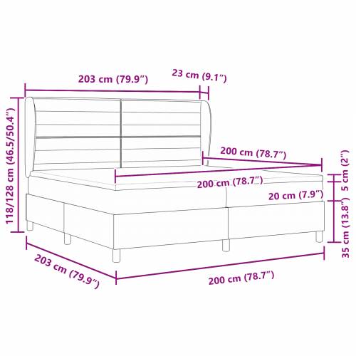 Box Spring Krevet s Madracem Svjetlosiva 200x200 cm Tkanina Cijena