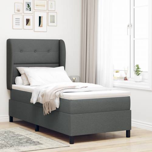 Box Spring Krevet s Madracem Tamno Siva 80x200 cm Tkanina Cijena
