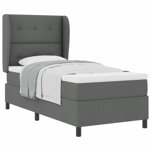 Box Spring Krevet s Madracem Tamno Siva 80x200 cm Tkanina Cijena