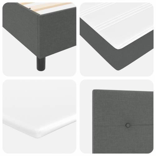 Box Spring Krevet s Madracem Tamno Siva 80x200 cm Tkanina Cijena