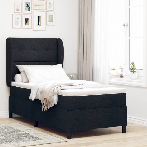 Box Spring Krevet s Madracem Crn 80x200 cm Tkanina Cijena