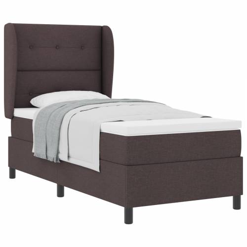 Box Spring Krevet s Madracem Tamno Smeđi 90x200 cm Tkanina Cijena