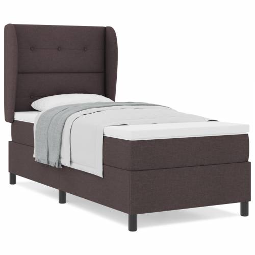 Box Spring Krevet s Madracem Tamno Smeđi 90x200 cm Tkanina Cijena
