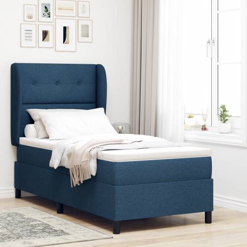Box Spring Krevet s Madracem Plavi 90x200 cm Tkanina Cijena
