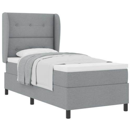 Box Spring Krevet s Madracem Svjetlosiva 100x200 cm Tkanina Cijena