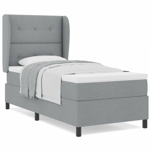 Box Spring Krevet s Madracem Svjetlosiva 100x200 cm Tkanina Cijena