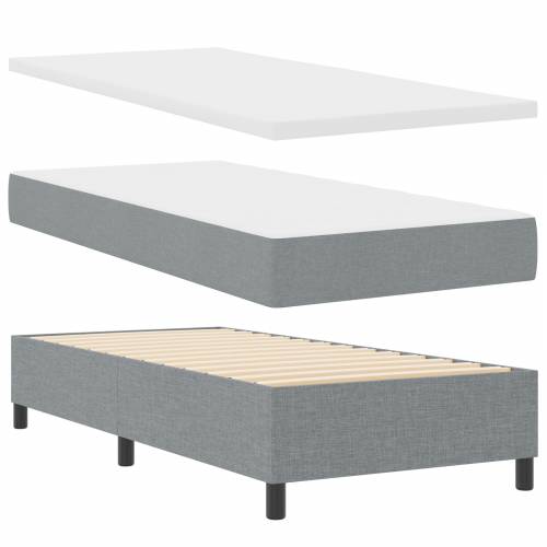 Box Spring Krevet s Madracem Svjetlosiva 100x200 cm Tkanina Cijena