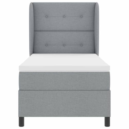 Box Spring Krevet s Madracem Svjetlosiva 100x200 cm Tkanina Cijena
