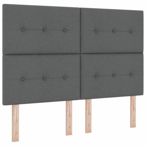 Kutna postelja s madracem Tamno siva 140x200 cm Tkanina Cijena