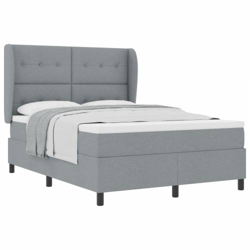 Box Spring Krevet s Madracem u Svjetlosivoj, 160x200 cm, Tkanina Cijena