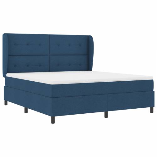 Plavi Box Spring Krevet s Madracem, 180x200 cm, Tkanina Cijena