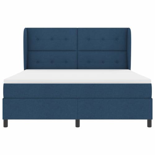 Plavi Box Spring Krevet s Madracem, 180x200 cm, Tkanina Cijena