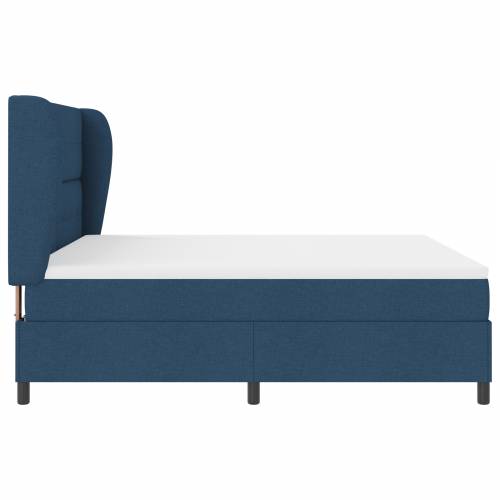 Plavi Box Spring Krevet s Madracem, 180x200 cm, Tkanina Cijena