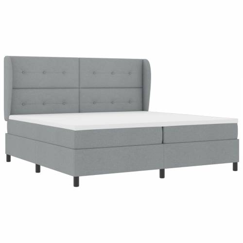 Box Spring Krevet s Madracem - Svjetlosiva, 200x200 cm, Tkanina Cijena
