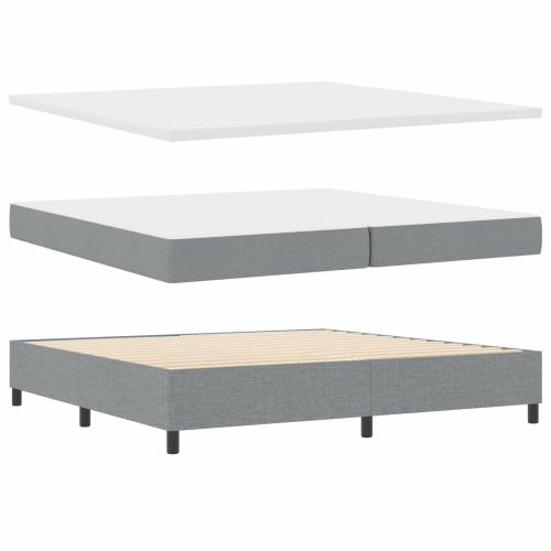 Box Spring Krevet s Madracem - Svjetlosiva, 200x200 cm, Tkanina Cijena