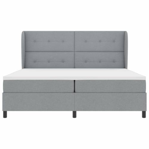 Box Spring Krevet s Madracem - Svjetlosiva, 200x200 cm, Tkanina Cijena