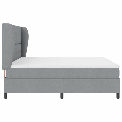 Box Spring Krevet s Madracem - Svjetlosiva, 200x200 cm, Tkanina Cijena