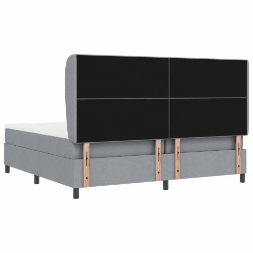 Box Spring Krevet s Madracem - Svjetlosiva, 200x200 cm, Tkanina Cijena