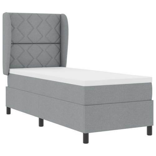 Box Spring Krevet s Madracem u Svjetlosivoj, 80x200 cm, Tkanina Cijena