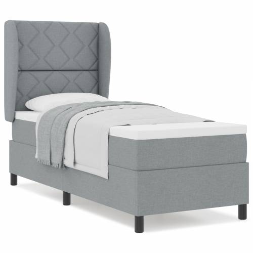 Box Spring Krevet s Madracem u Svjetlosivoj, 80x200 cm, Tkanina Cijena