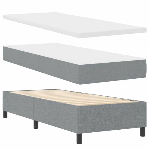 Box Spring Krevet s Madracem u Svjetlosivoj, 80x200 cm, Tkanina Cijena