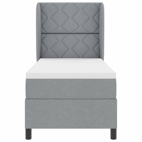 Box Spring Krevet s Madracem u Svjetlosivoj, 80x200 cm, Tkanina Cijena