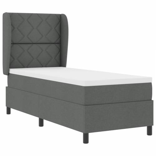 Box Spring Krevet s Madracem u Tamno Sivoj, 80x200 cm, Tkanina Cijena