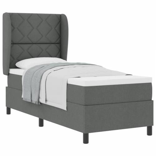 Box Spring Krevet s Madracem u Tamno Sivoj, 80x200 cm, Tkanina Cijena