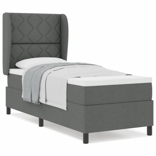 Box Spring Krevet s Madracem u Tamno Sivoj, 80x200 cm, Tkanina Cijena